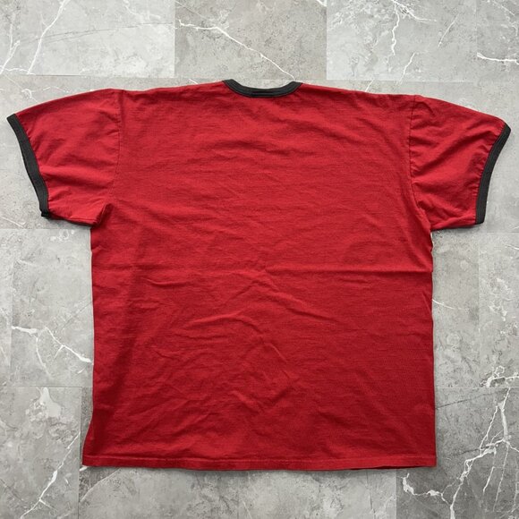 Vintage Nike Shirt Mens 2XL Red Swoosh Logo Ringer Tee Silver Tag Spell Out y2k - Picture 3 of 8